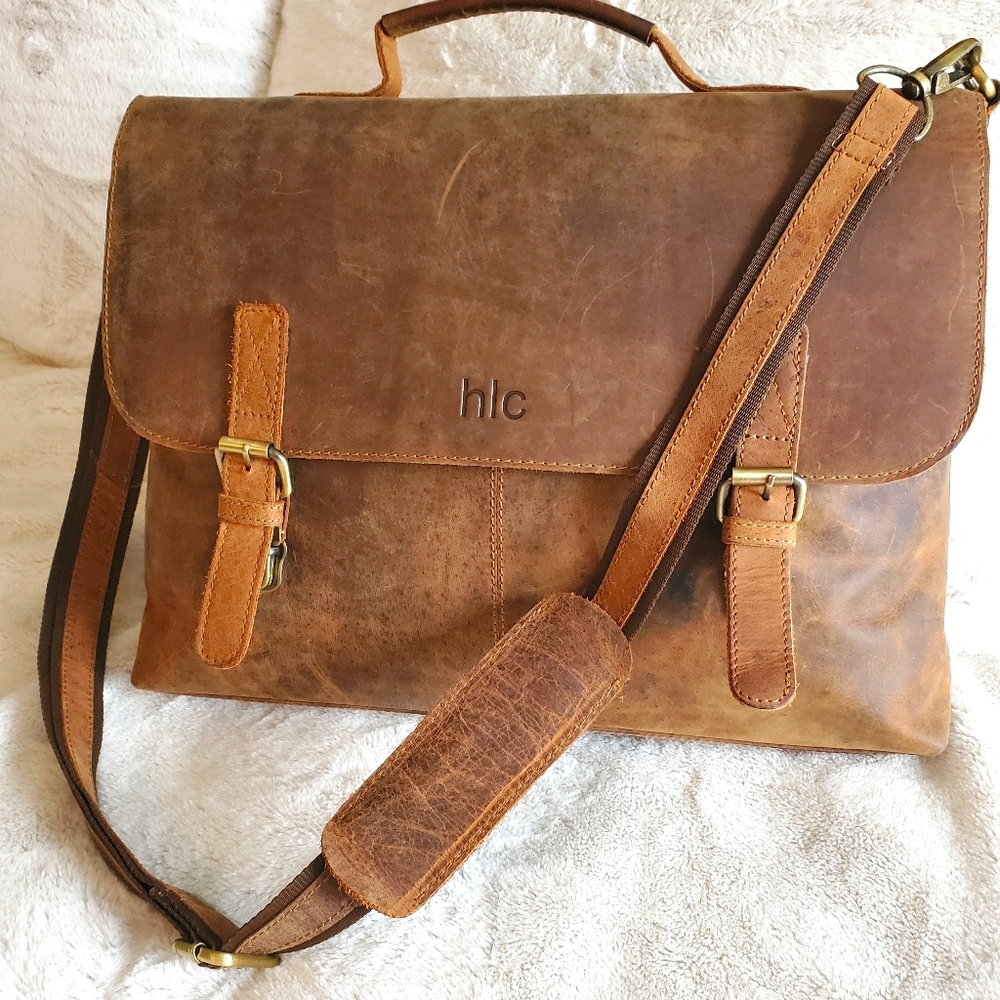 Brown Leather Messenger Bag